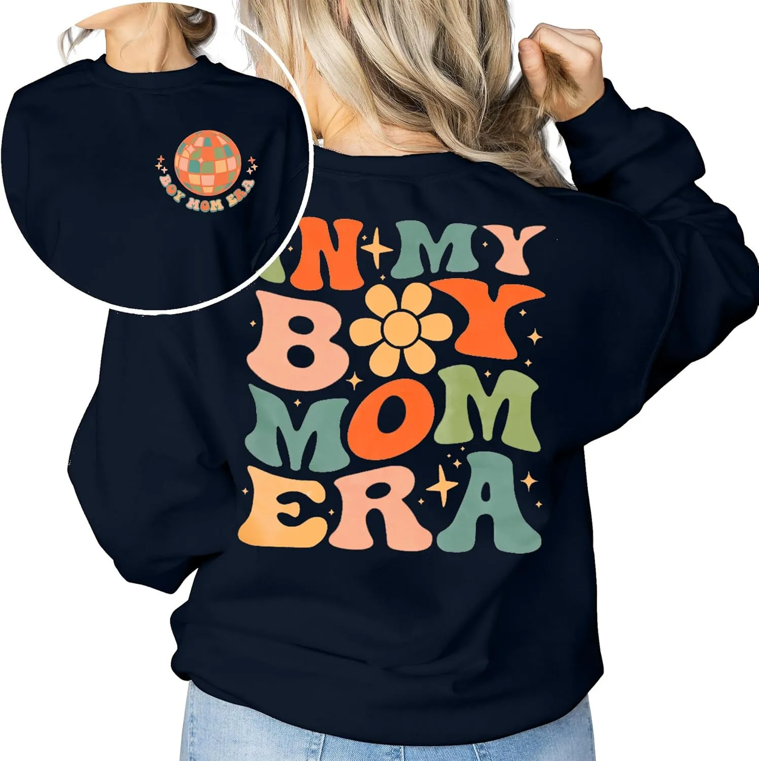 EGELEXY Mama Sweatshirt Boy Mom Shirts : Women Boy Mama Clothes Casual Mom Long Sleeve Pullover Tops