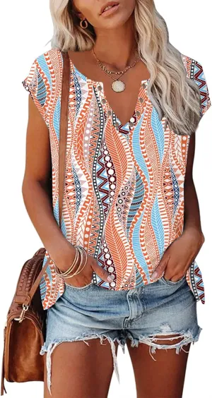 ETCYY NEW Womens Cap Sleeve Tank Tops Casual T-Shirt Loose Fit Basic Shirts
