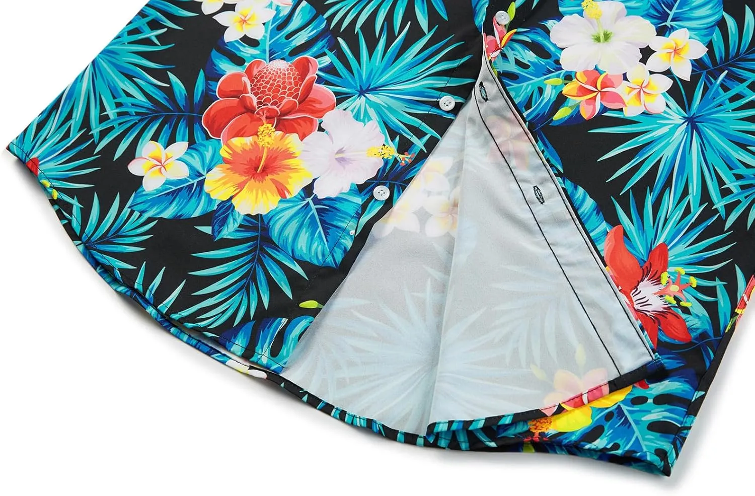 EUOW Men's Hawaiian Shirt Short Sleeves Printed Button Down Summer Beach Dress Shirts