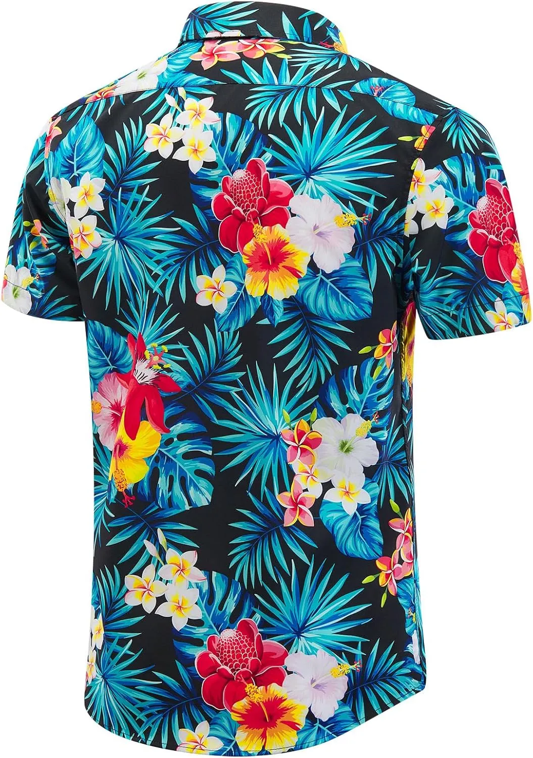 EUOW Men's Hawaiian Shirt Short Sleeves Printed Button Down Summer Beach Dress Shirts