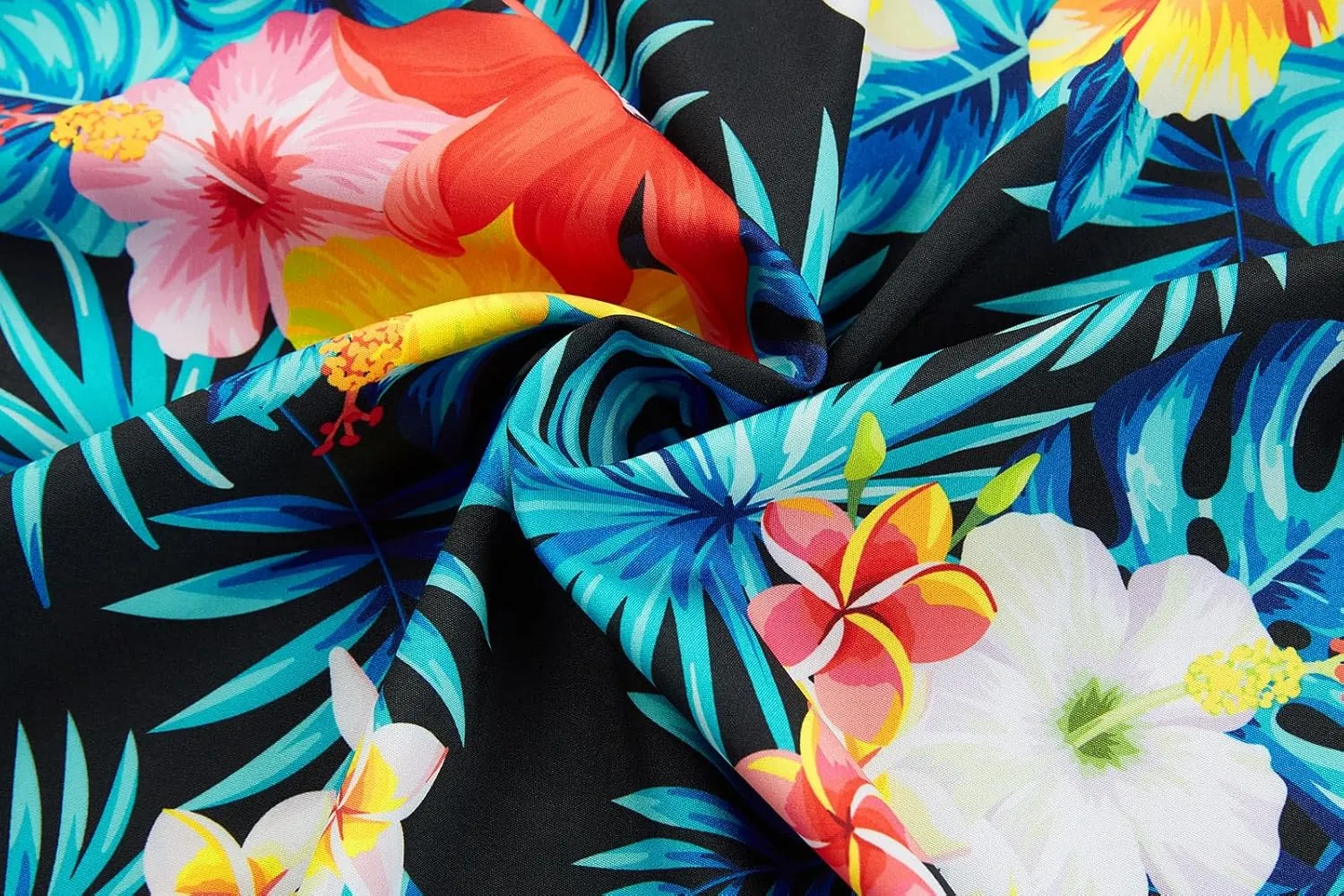EUOW Men's Hawaiian Shirt Short Sleeves Printed Button Down Summer Beach Dress Shirts