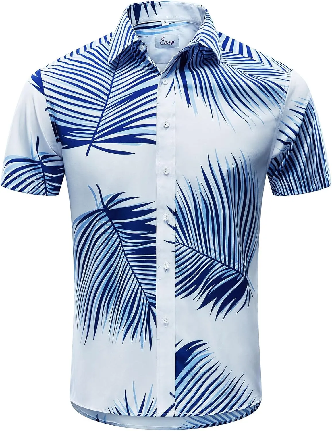 EUOW Men's Hawaiian Shirt Short Sleeves Printed Button Down Summer Beach Dress Shirts