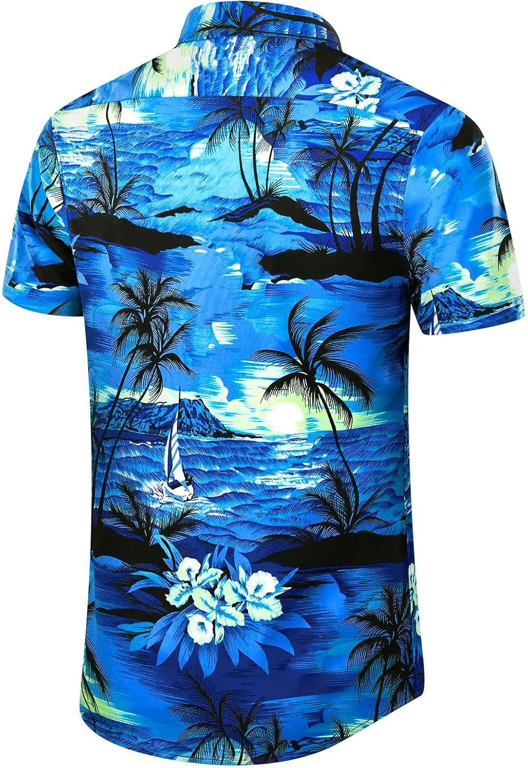 EUOW Men's Hawaiian Shirt Short Sleeves Printed Button Down Summer Beach Dress Shirts