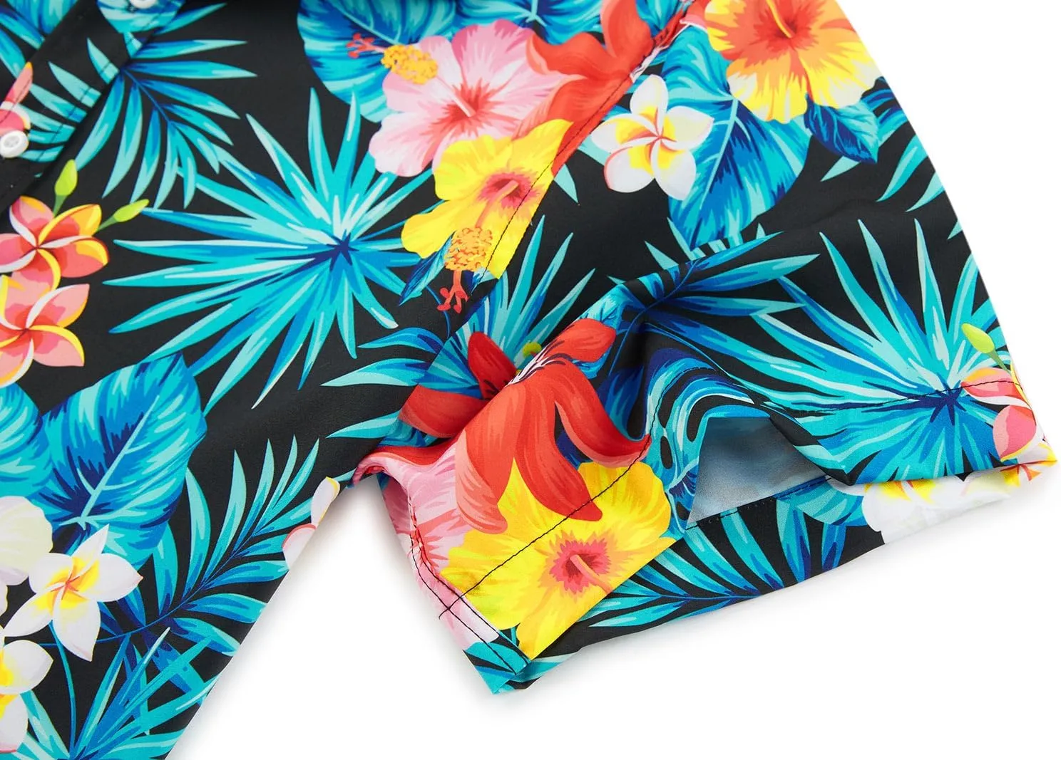 EUOW Men's Hawaiian Shirt Short Sleeves Printed Button Down Summer Beach Dress Shirts