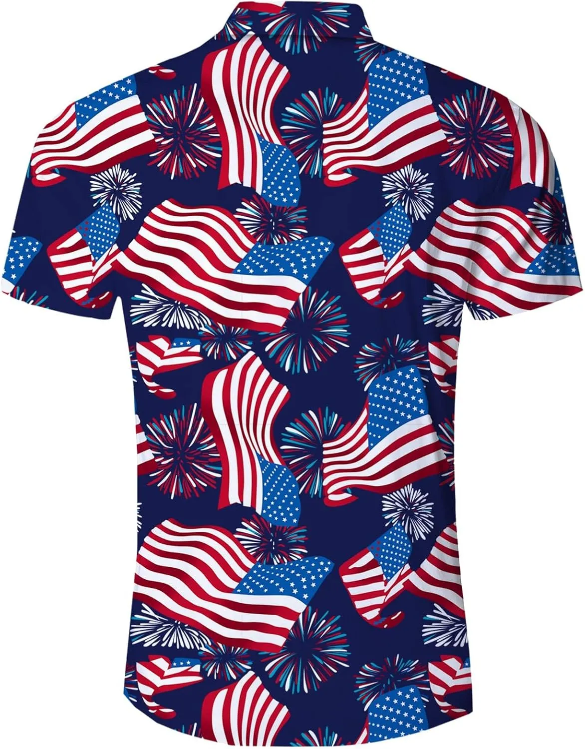 Fanient Mens Hawaiian Shirt Summer 3D Print Casual Short Sleeve Button Down Graphic Aloha Dress Shirts