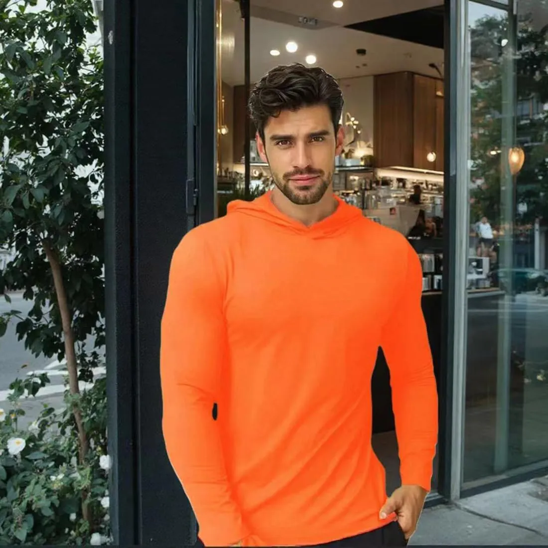 Fishing Hoodies for Men Athletic Lightweight Long Sleeve Shirts Pullover Workout Hoodies
