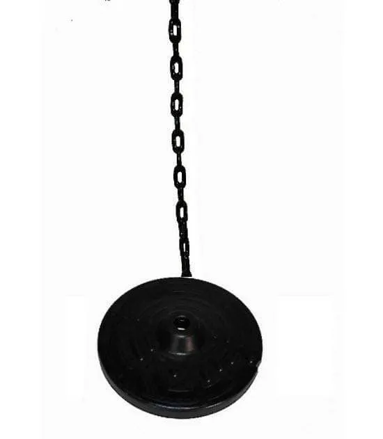 Flat Rubber Round Pommel Swing Seat With Plastic Coated Chain