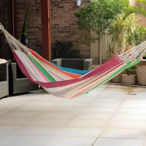Formosa Festa Brazilian Cotton Double Hammock in Tropical Tones