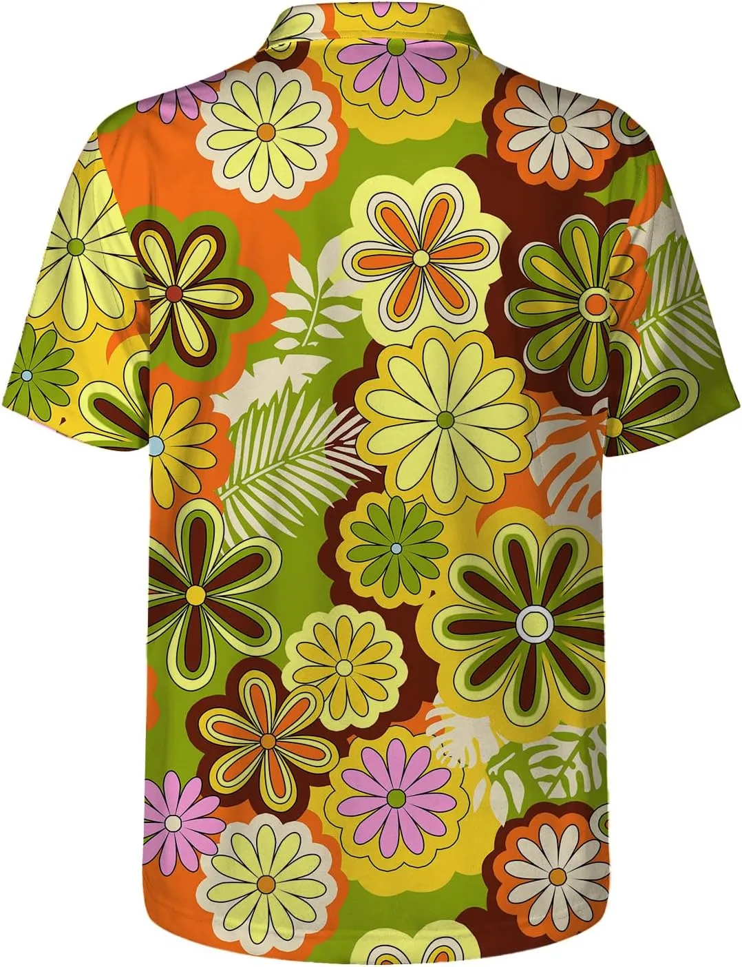 Funny Golf Shirts for Men,Funny Golf Polos for Men Short Sleeve,Mens 70s 80s Outfit Funny Hawaiian Golf Shirt