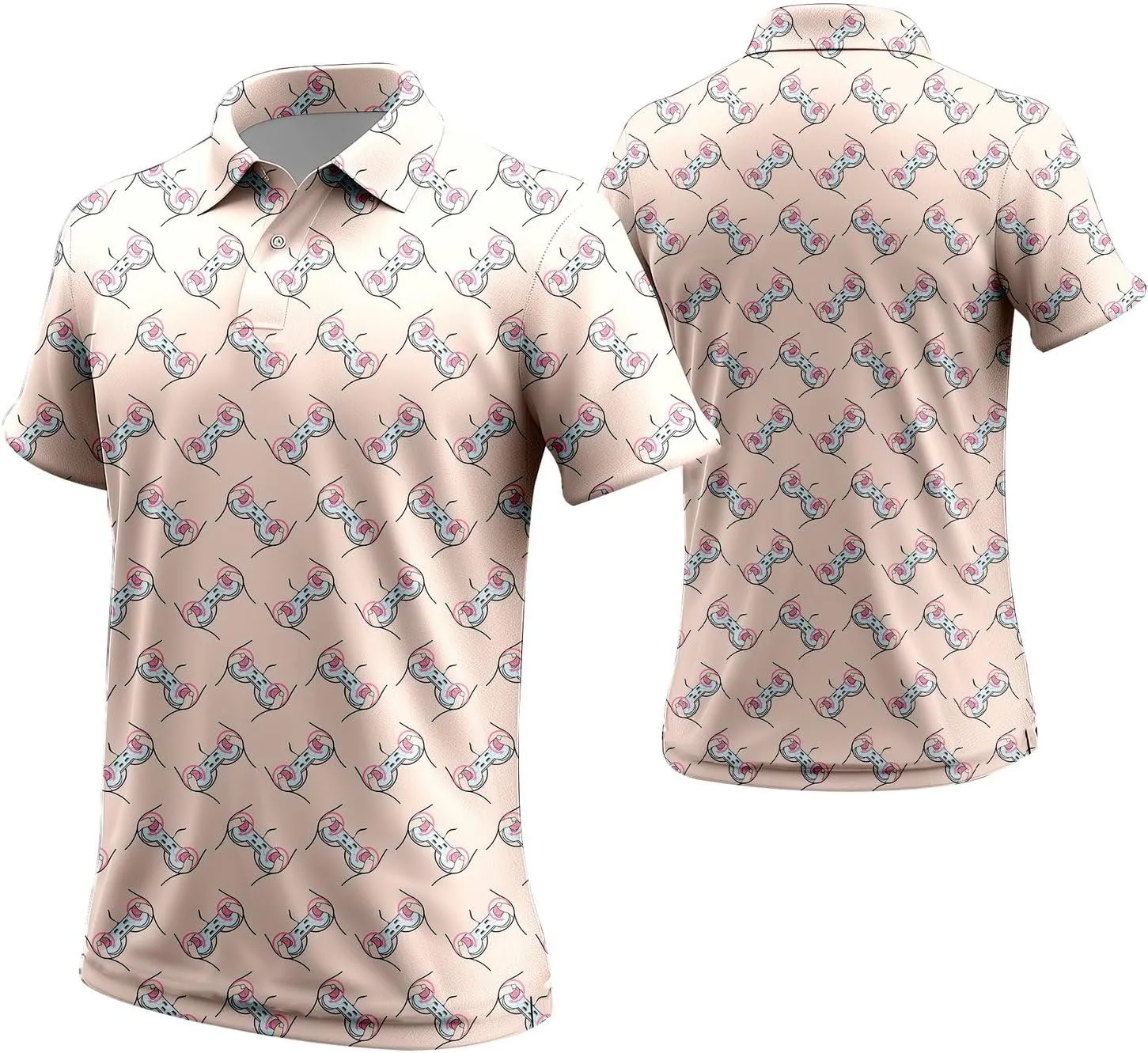 Funny Neon Splash Golf Shirts for Men Dry Fit Performance Moisture Wicking Mens Golf Gifts Collared Short Sleeve Shirt