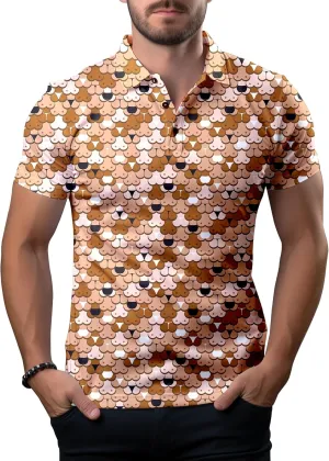 Funny Neon Splash Golf Shirts for Men Dry Fit Performance Moisture Wicking Mens Golf Gifts Collared Short Sleeve Shirt