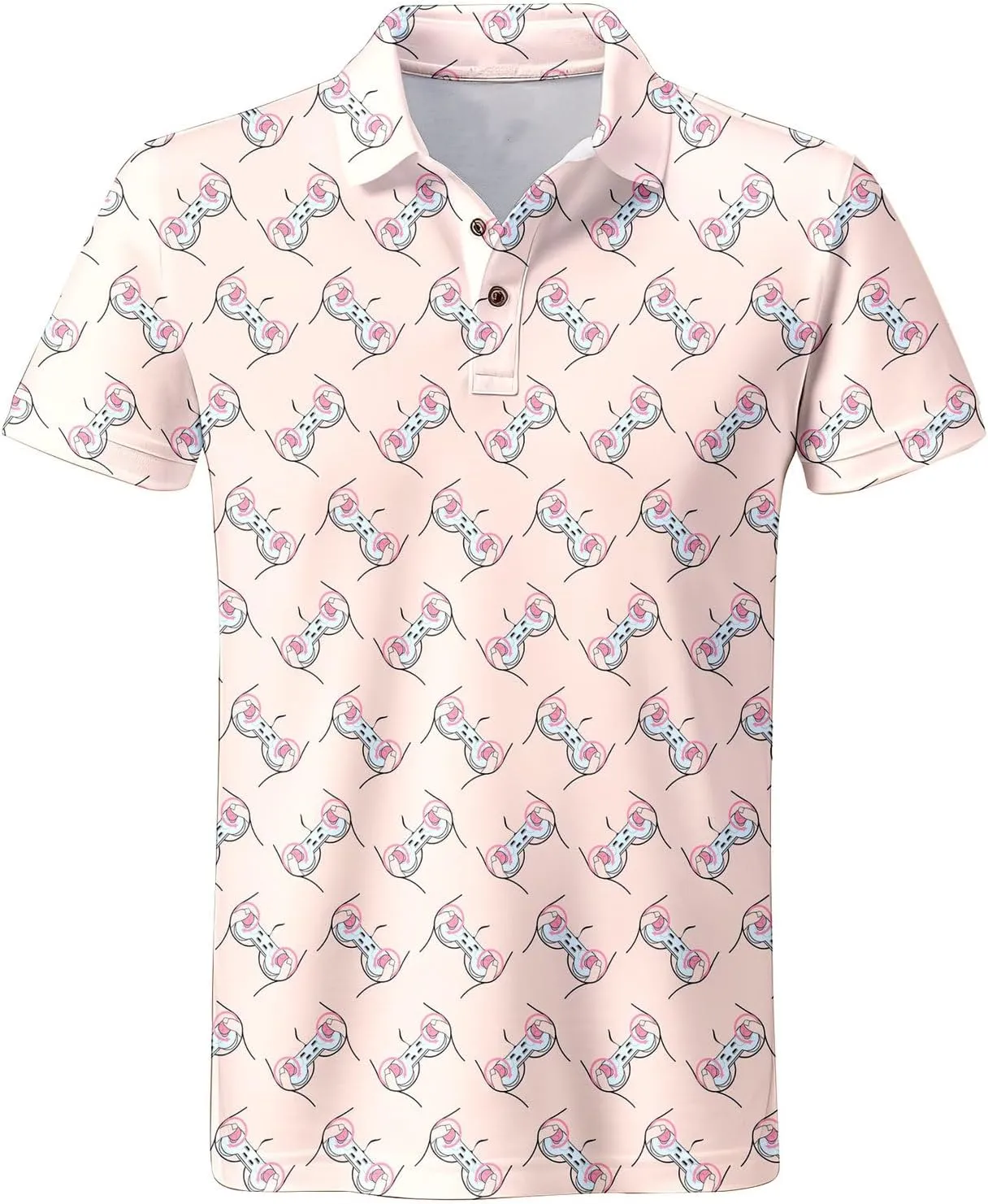 Funny Neon Splash Golf Shirts for Men Dry Fit Performance Moisture Wicking Mens Golf Gifts Collared Short Sleeve Shirt