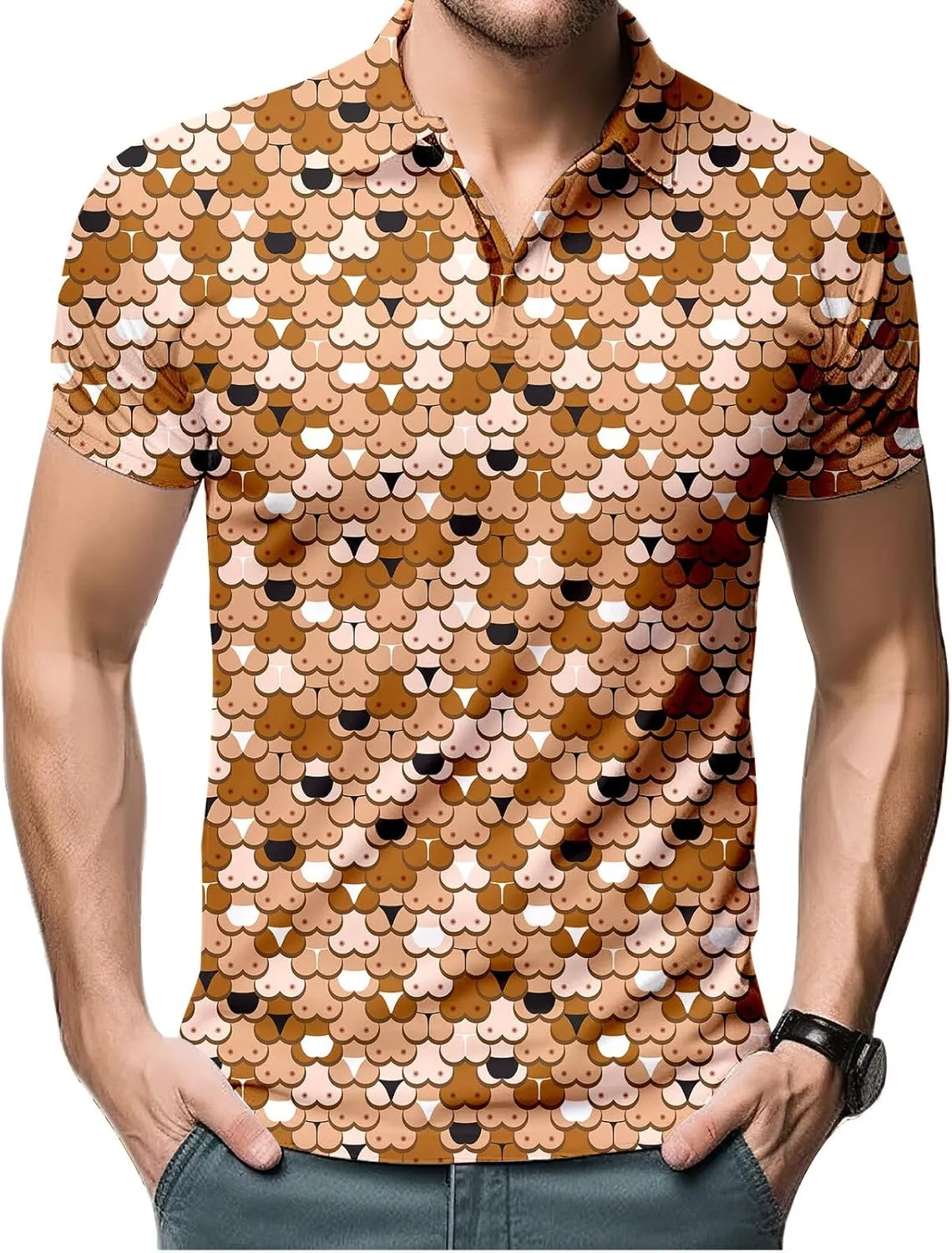 Funny Neon Splash Golf Shirts for Men Dry Fit Performance Moisture Wicking Mens Golf Gifts Collared Short Sleeve Shirt