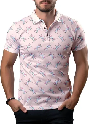 Funny Neon Splash Golf Shirts for Men Dry Fit Performance Moisture Wicking Mens Golf Gifts Collared Short Sleeve Shirt