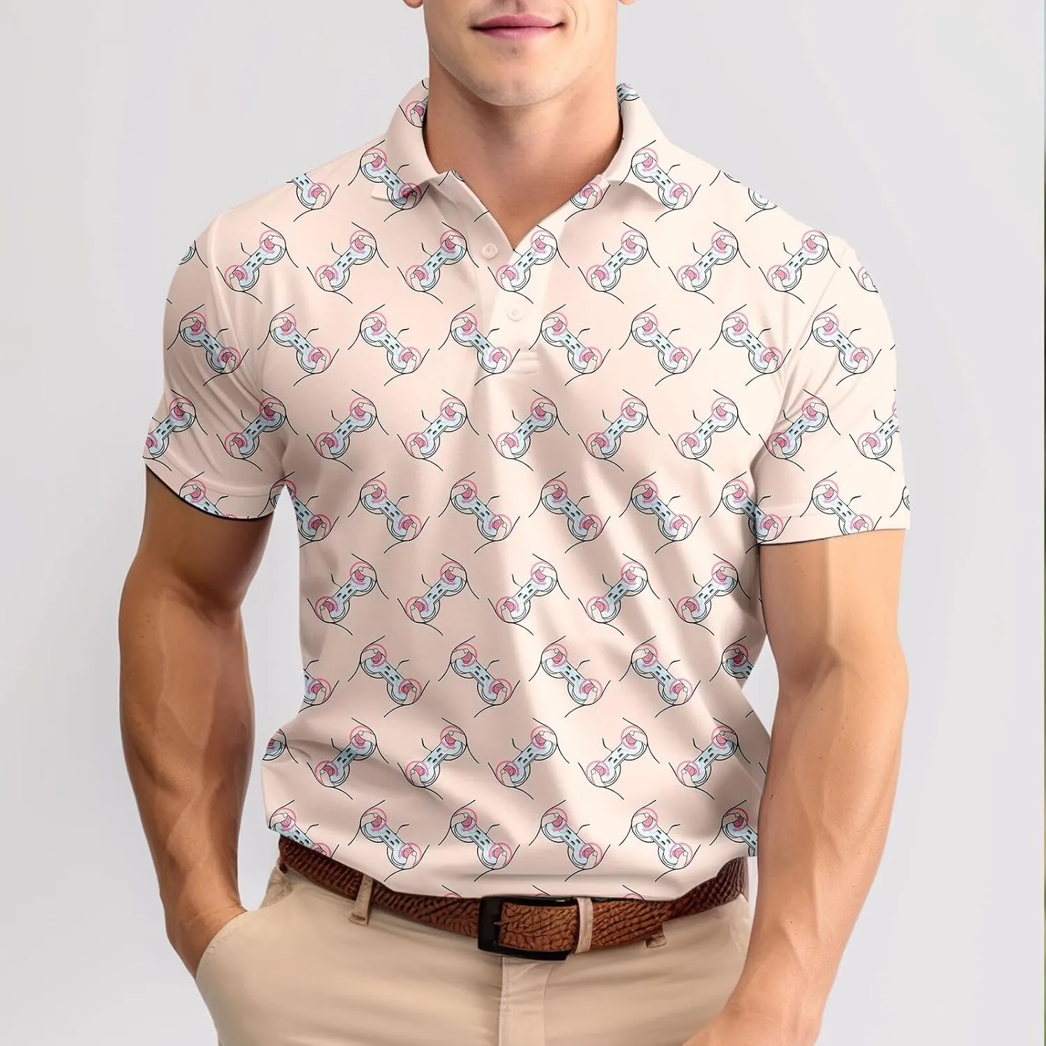Funny Neon Splash Golf Shirts for Men Dry Fit Performance Moisture Wicking Mens Golf Gifts Collared Short Sleeve Shirt