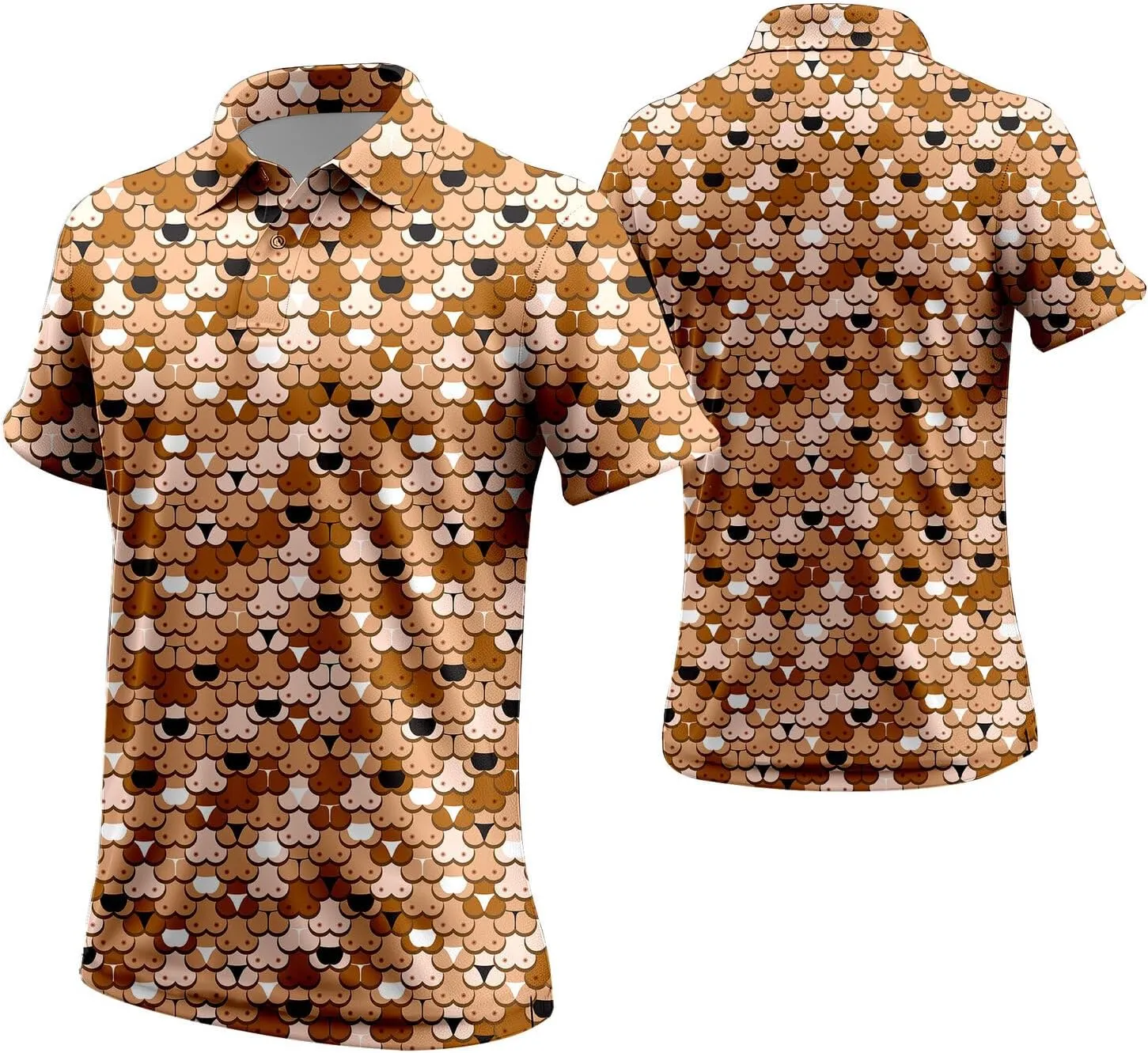 Funny Neon Splash Golf Shirts for Men Dry Fit Performance Moisture Wicking Mens Golf Gifts Collared Short Sleeve Shirt