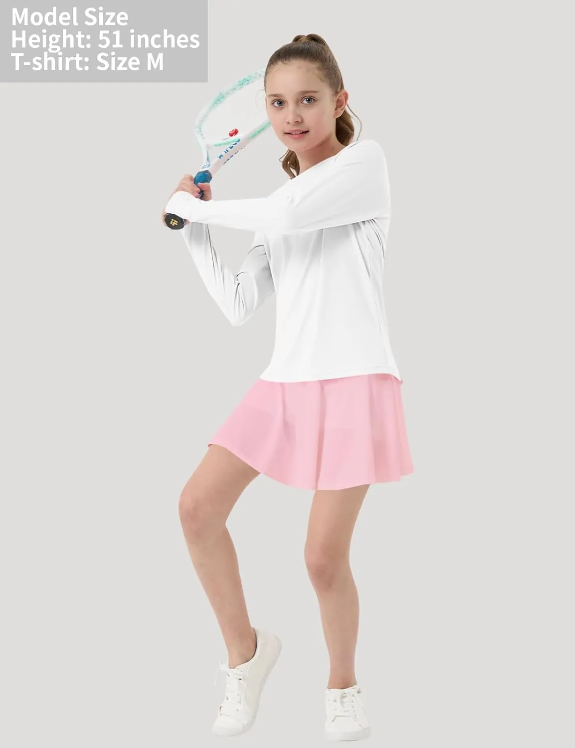 Girl's Rash Guard Swim Shirts Sun Shirt Hoodie UV Protection Long Sleeve Tops Quick Dry Lightweight UPF 50 