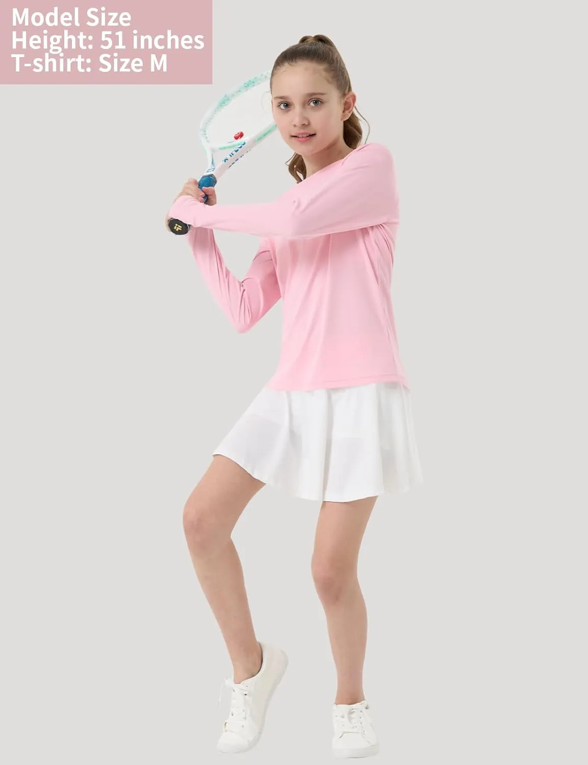 Girl's Rash Guard Swim Shirts Sun Shirt Hoodie UV Protection Long Sleeve Tops Quick Dry Lightweight UPF 50 