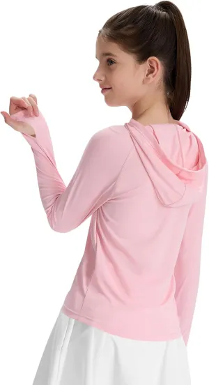 Girl's Rash Guard Swim Shirts Sun Shirt Hoodie UV Protection Long Sleeve Tops Quick Dry Lightweight UPF 50 