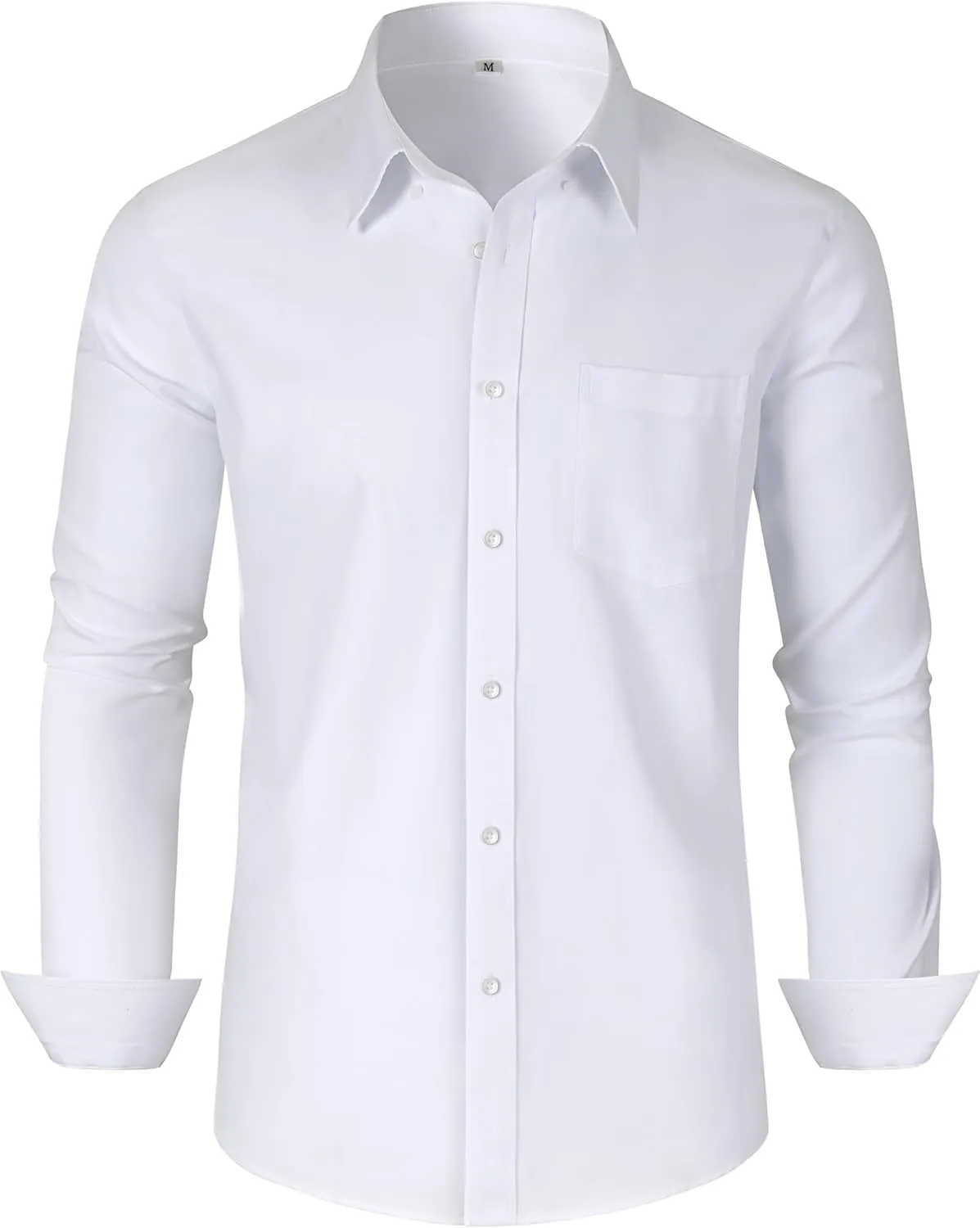 Grade 3.5 Wrinkle-Resistant Men's Lightweight Oxford Dress Shirts Long Sleeve Business Casual Pocket Shirt
