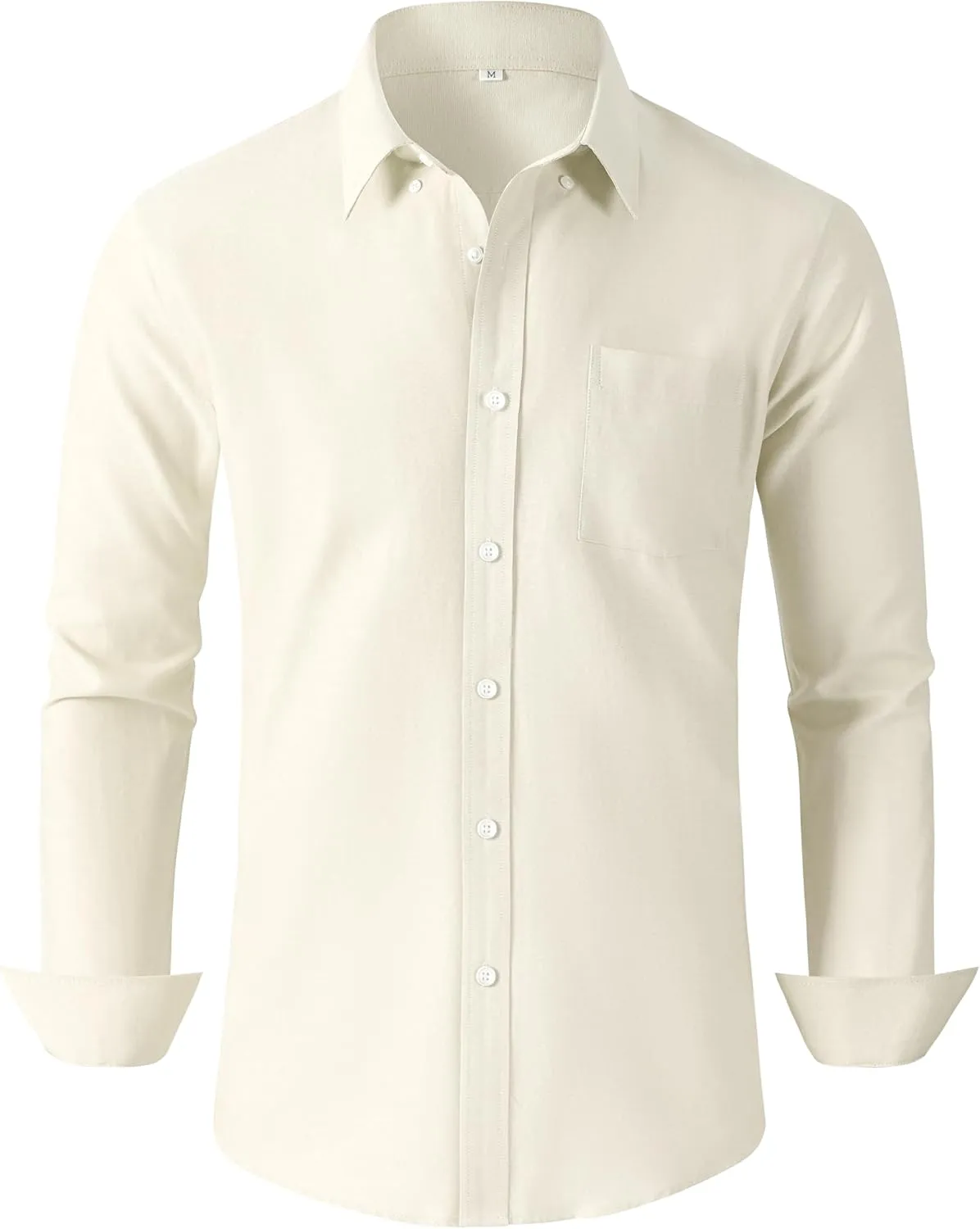 Grade 3.5 Wrinkle-Resistant Men's Lightweight Oxford Dress Shirts Long Sleeve Business Casual Pocket Shirt