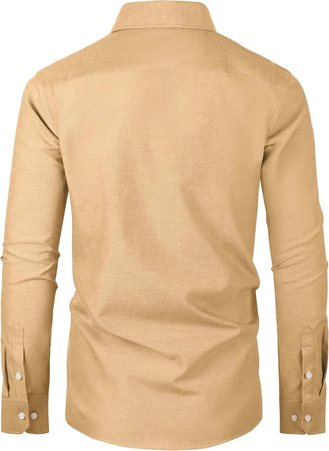 Grade 3.5 Wrinkle-Resistant Men's Lightweight Oxford Dress Shirts Long Sleeve Business Casual Pocket Shirt