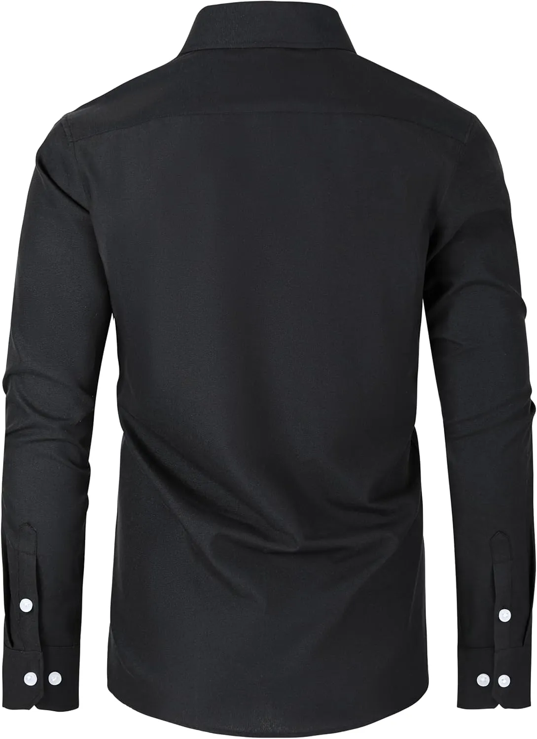 Grade 3.5 Wrinkle-Resistant Men's Lightweight Oxford Dress Shirts Long Sleeve Business Casual Pocket Shirt