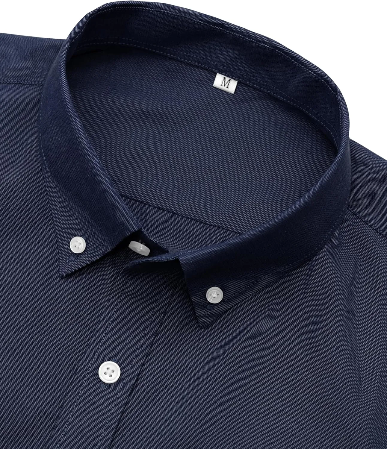 Grade 3.5 Wrinkle-Resistant Men's Lightweight Oxford Dress Shirts Long Sleeve Business Casual Pocket Shirt