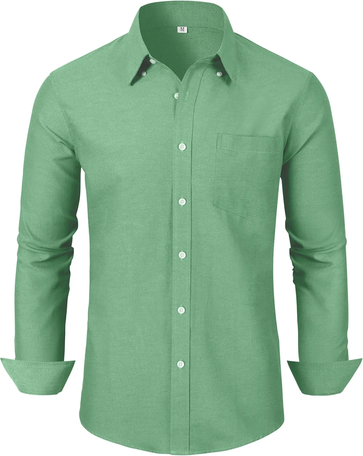 Grade 3.5 Wrinkle-Resistant Men's Lightweight Oxford Dress Shirts Long Sleeve Business Casual Pocket Shirt