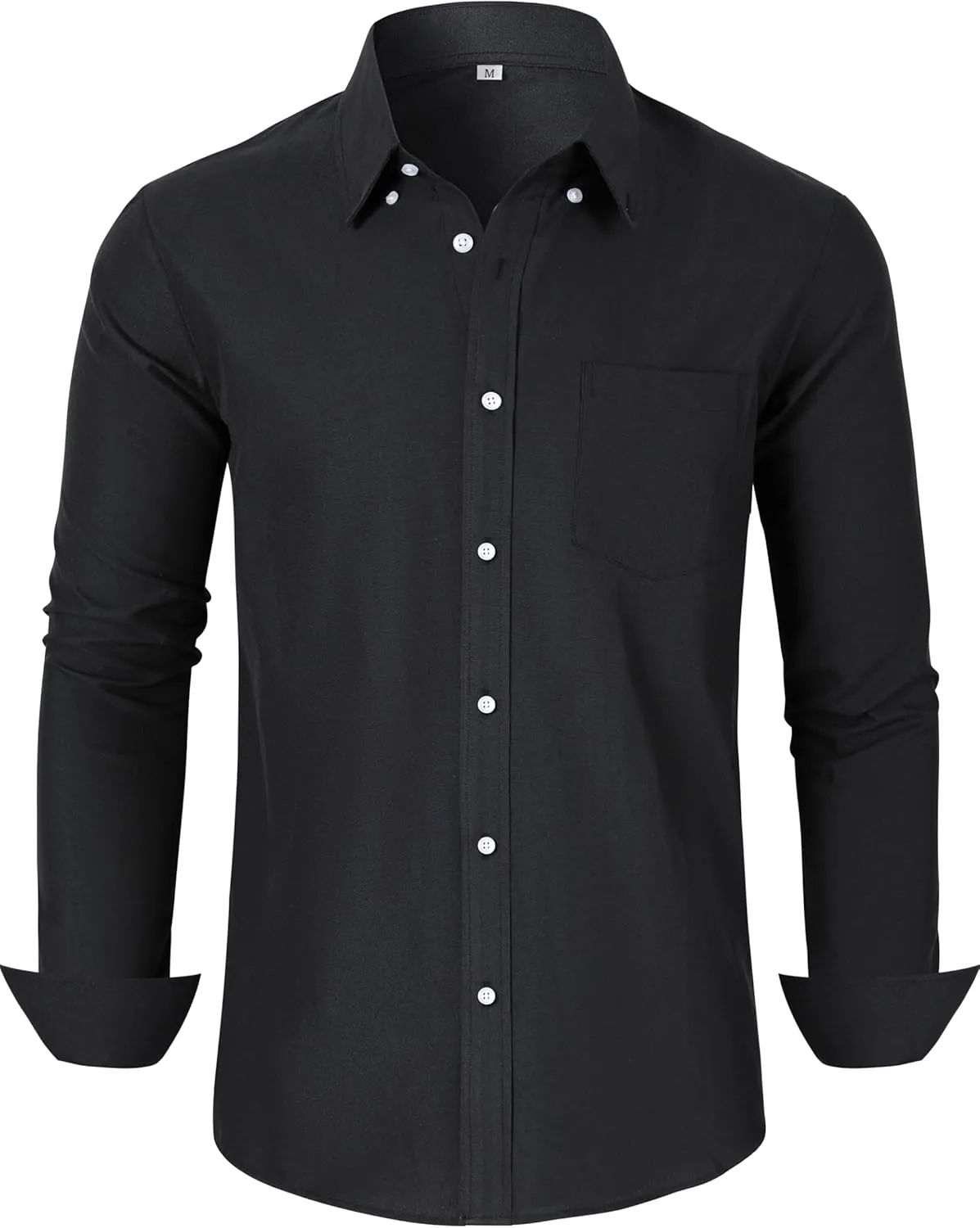 Grade 3.5 Wrinkle-Resistant Men's Lightweight Oxford Dress Shirts Long Sleeve Business Casual Pocket Shirt