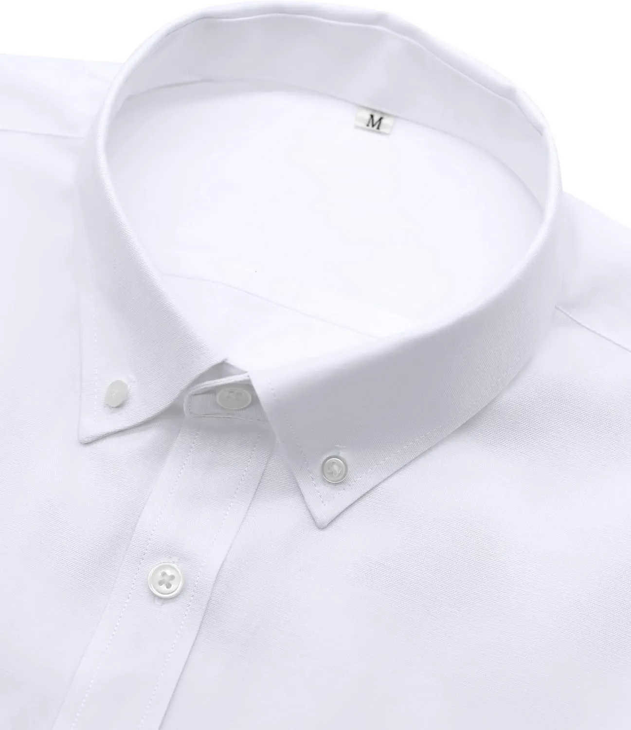 Grade 3.5 Wrinkle-Resistant Men's Lightweight Oxford Dress Shirts Long Sleeve Business Casual Pocket Shirt
