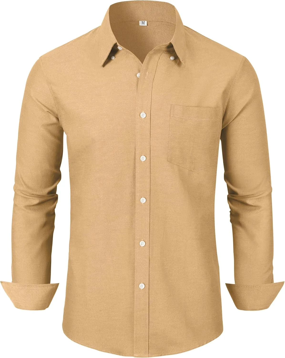 Grade 3.5 Wrinkle-Resistant Men's Lightweight Oxford Dress Shirts Long Sleeve Business Casual Pocket Shirt
