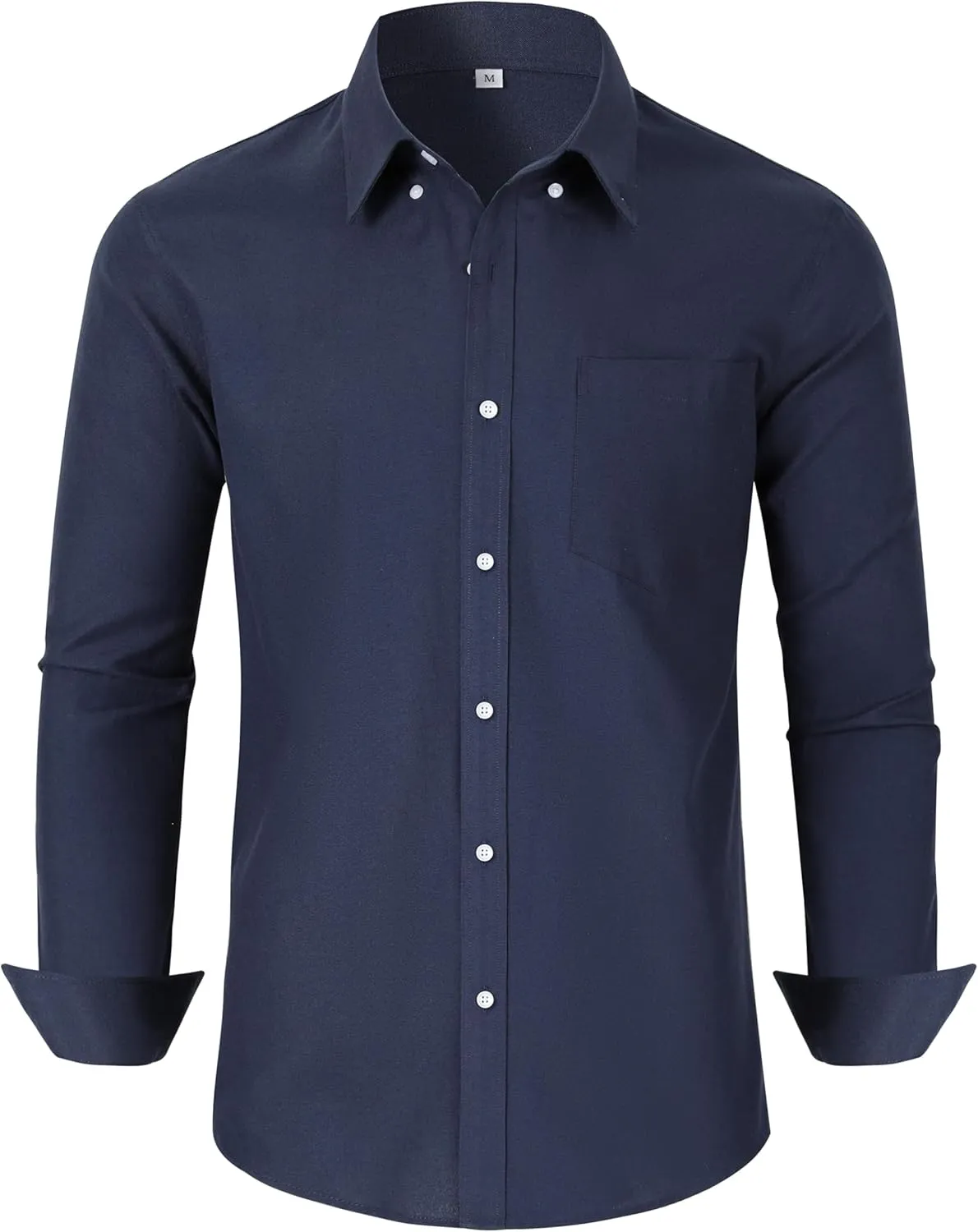 Grade 3.5 Wrinkle-Resistant Men's Lightweight Oxford Dress Shirts Long Sleeve Business Casual Pocket Shirt