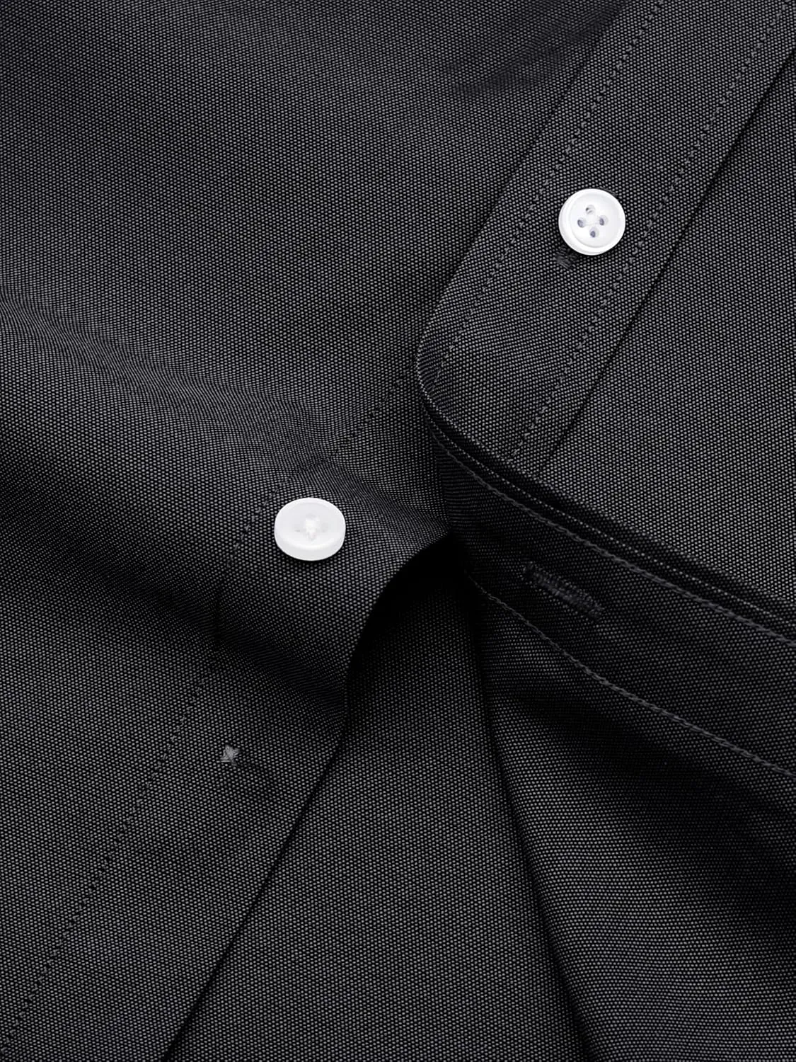 Grade 3.5 Wrinkle-Resistant Men's Lightweight Oxford Dress Shirts Long Sleeve Business Casual Pocket Shirt