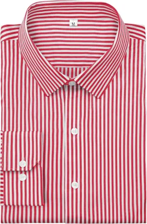 Grade 4 Wrinkle-Resistant Long Sleeve Striped Button-Down Shirt for Men Mens Dress Shirts