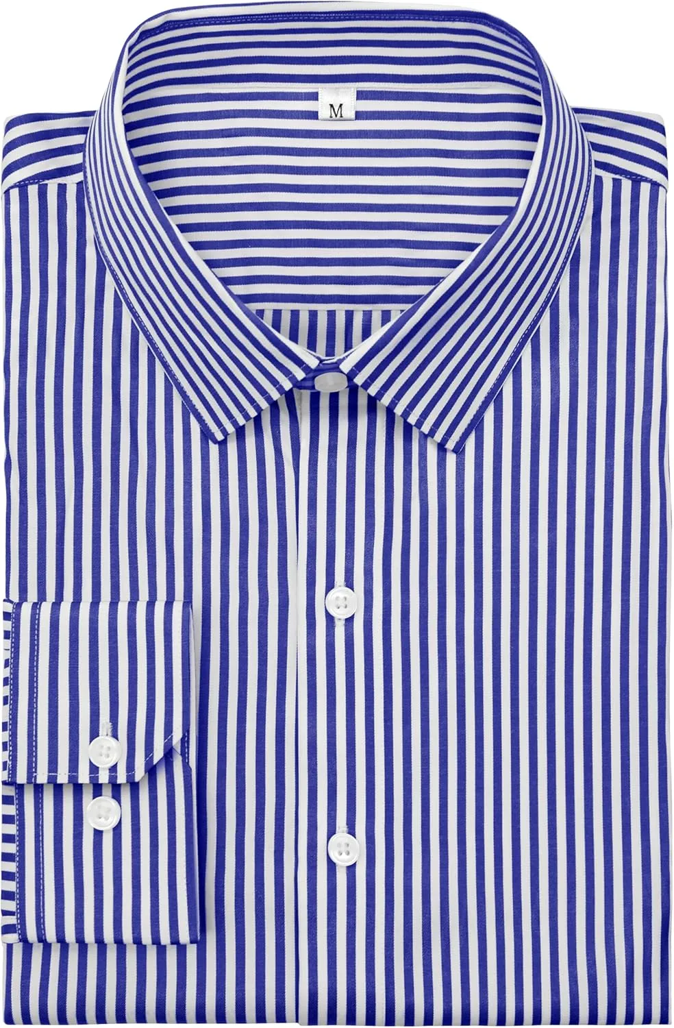 Grade 4 Wrinkle-Resistant Long Sleeve Striped Button-Down Shirt for Men Mens Dress Shirts
