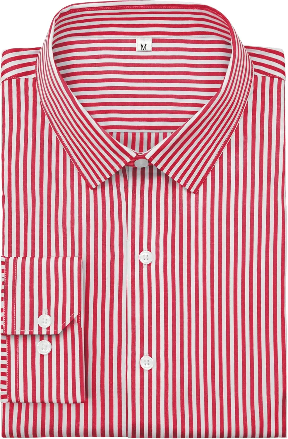 Grade 4 Wrinkle-Resistant Long Sleeve Striped Button-Down Shirt for Men Mens Dress Shirts