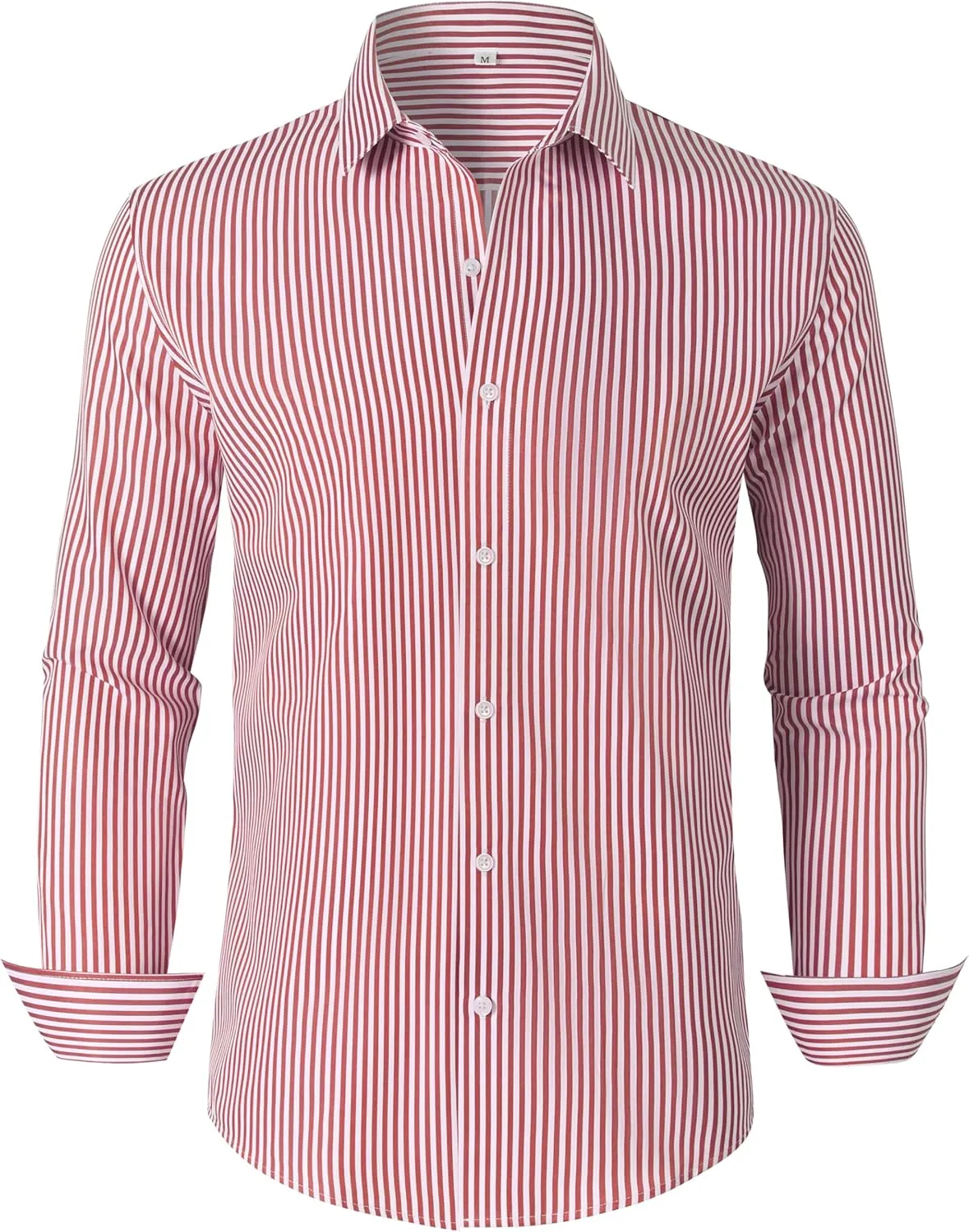 Grade 4 Wrinkle-Resistant Long Sleeve Striped Button-Down Shirt for Men Mens Dress Shirts