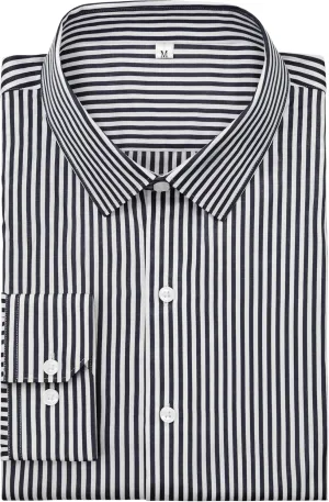 Grade 4 Wrinkle-Resistant Long Sleeve Striped Button-Down Shirt for Men Mens Dress Shirts