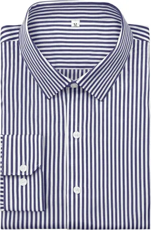 Grade 4 Wrinkle-Resistant Long Sleeve Striped Button-Down Shirt for Men Mens Dress Shirts