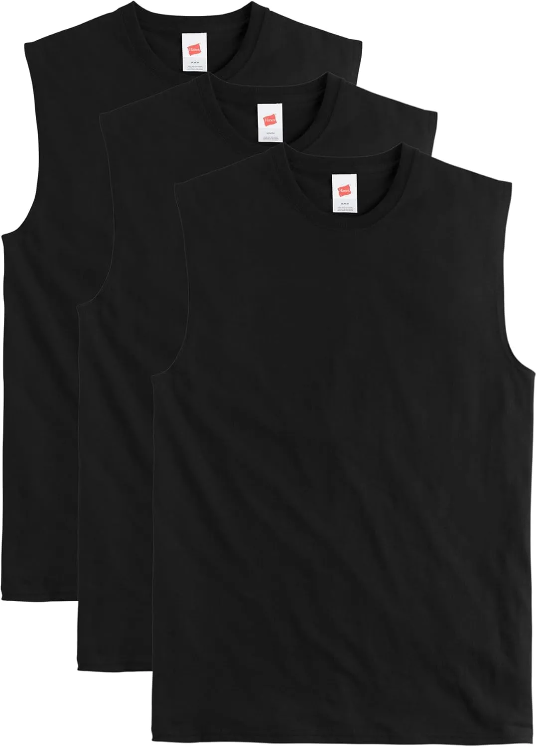 Hanes Men's Essentials Midweight T Pack, Cotton Muscle Tank Shirts, 3-Pack