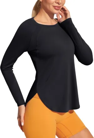 Heathyoga Long Sleeve Workout Tops for Women Sun Shirt UPF 50  SPF UV Protection Hiking Swim Shirts for Woman Rash Guard