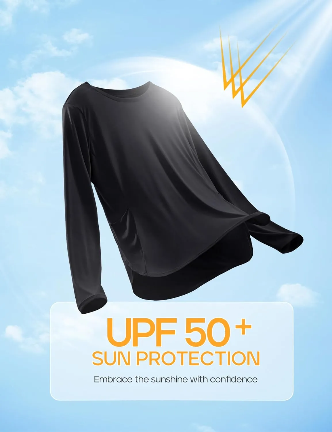 Heathyoga Long Sleeve Workout Tops for Women Sun Shirt UPF 50  SPF UV Protection Hiking Swim Shirts for Woman Rash Guard