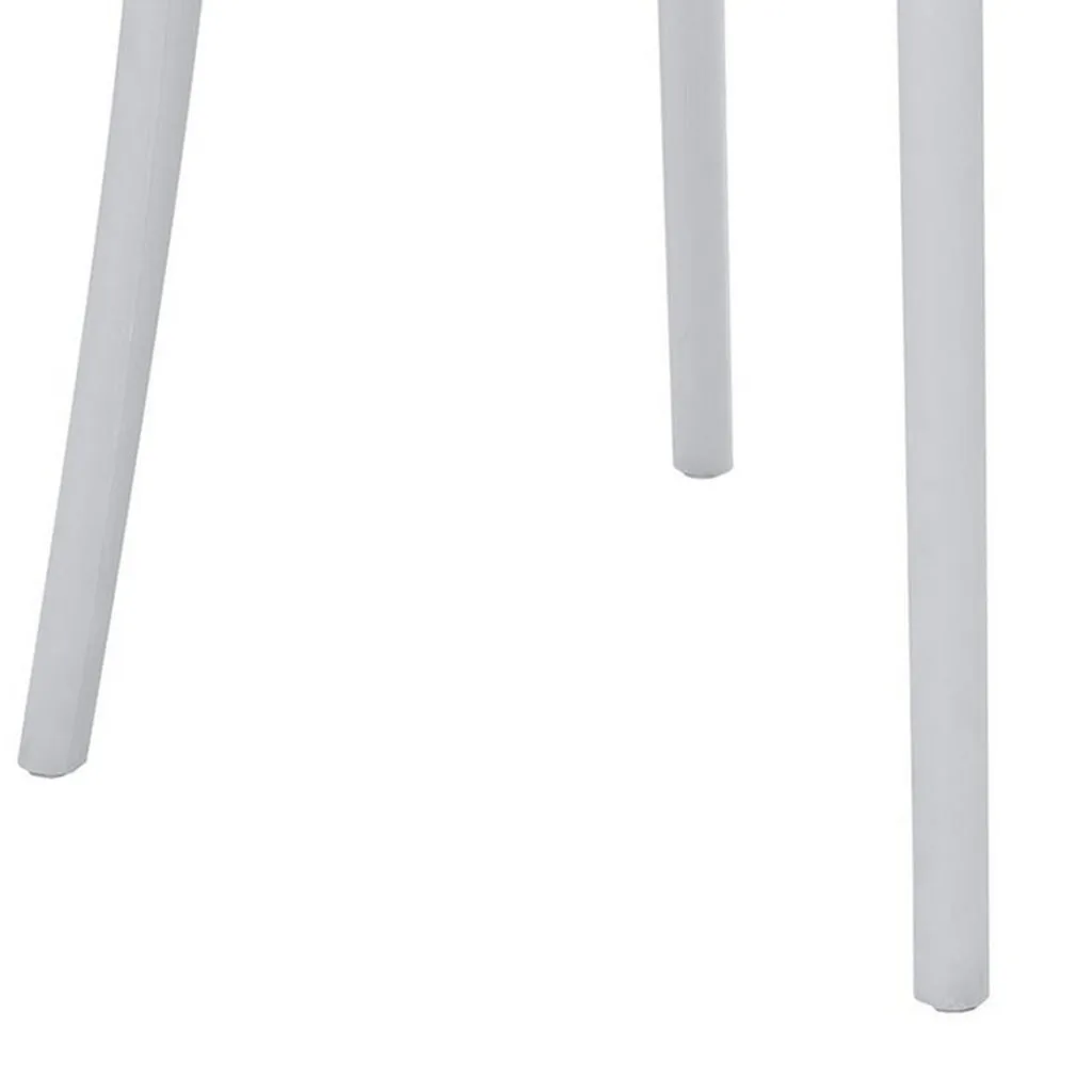 Heem 19 Inch Side Dining Chair Set of 4, Armless, Indoor Outdoor, White By Casagear Home