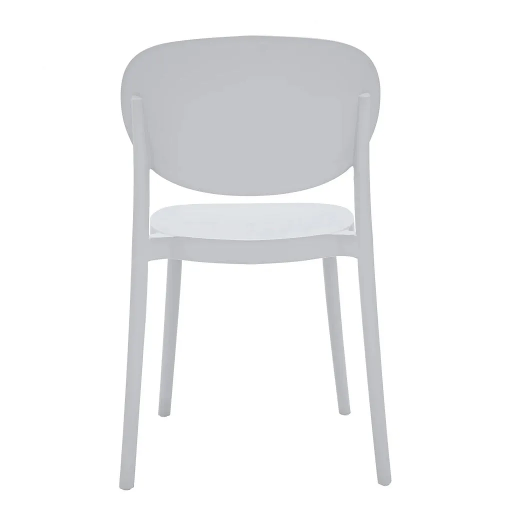 Heem 19 Inch Side Dining Chair Set of 4, Armless, Indoor Outdoor, White By Casagear Home