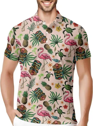 HIVICHI Funny Mens Golf Shirt Graphic Moisture Wicking Performance Golfing Print Athletic Polo Shirts for Men