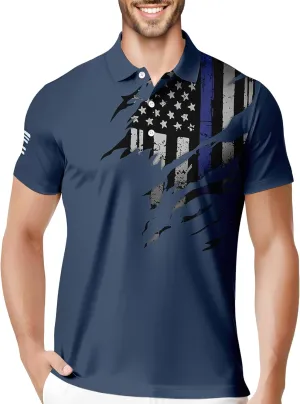 HIVICHI Golf Shirts for Men Funny Crazy Hawaiian Print Mens Polo Shirt