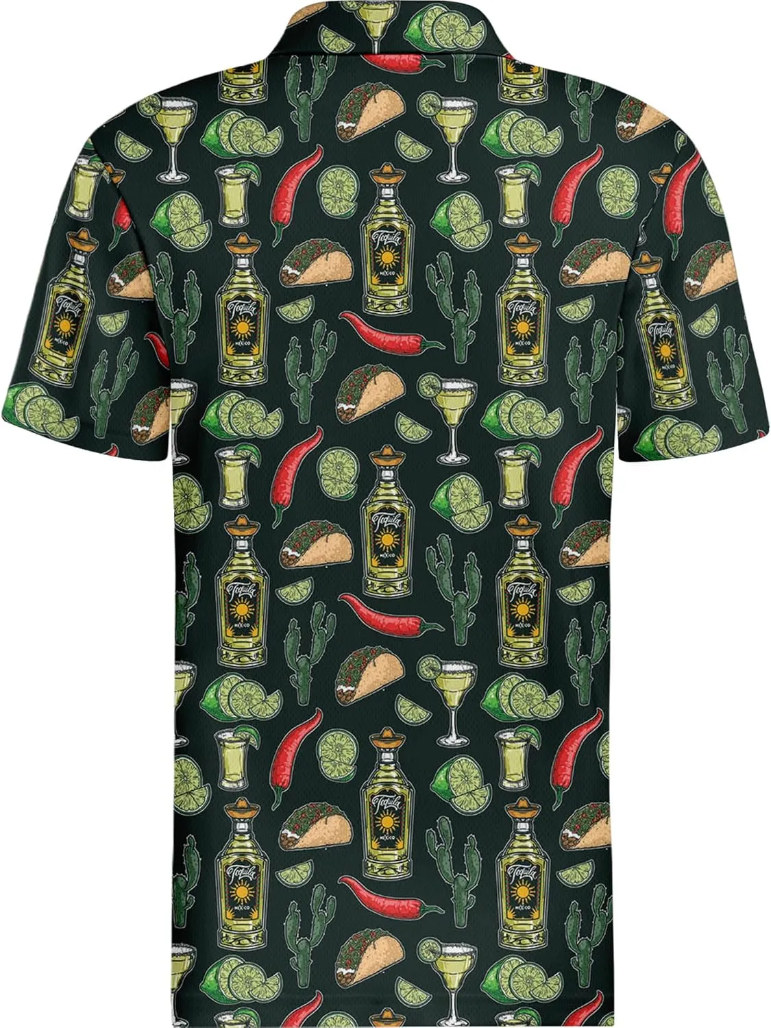 HIVICHI Golf Shirts for Men Funny Hawaiian Crazy Print Mens Polo Shirt