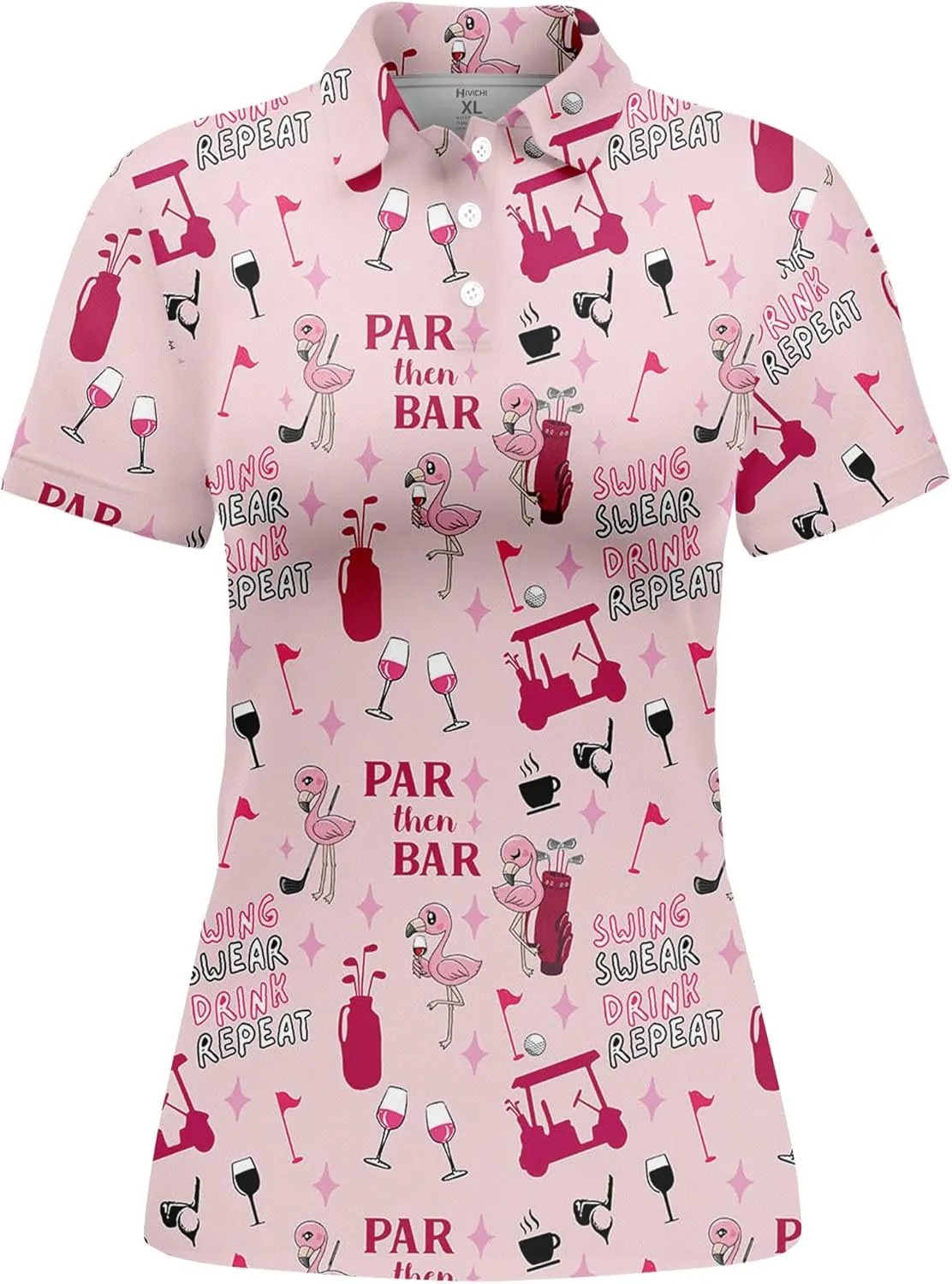 HIVICHI Womens Golf Shirt Hawaiian Funny Crazy Polo Shirts for Women
