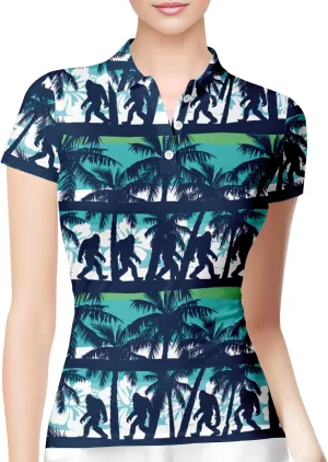 HIVICHI Womens Golf Shirt Hawaiian Funny Crazy Polo Shirts for Women